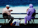 Couple taking coffee at Raouche