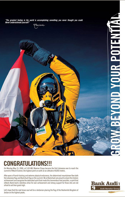 Maxime Chaya became the first Lebanese ever to reach the summit of Mount Everest