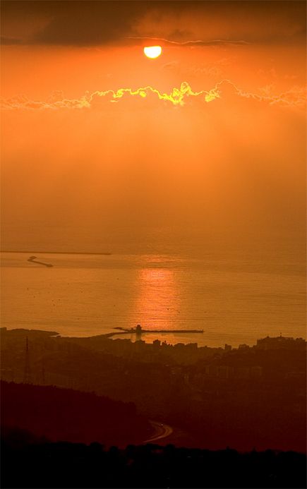 Sunset seen from Broumana