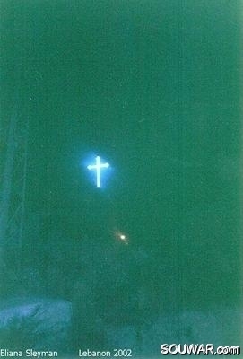 Glowing cross near Halba