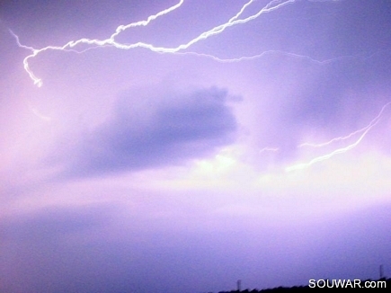 The Sky Of My Village At Storm Time (Night Picture)