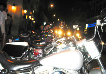 Harley Davidson bikes in Monnot Street
