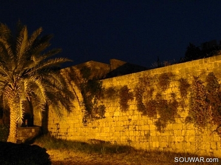 Byblos Fortress Wall In The Night