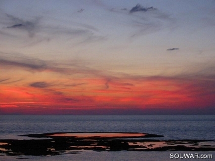 The Painted Sky At Sunset  & The Reflections On The Sea , Jbeil