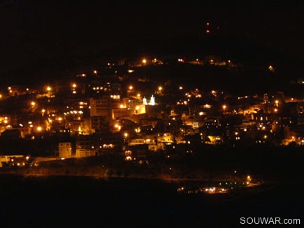 Bteghrine at night