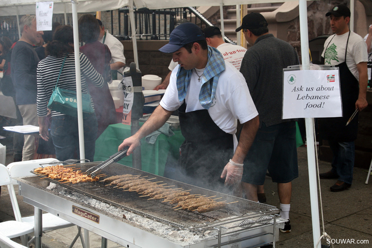 Lebanese Food Festival outside Our Lady of Lebanon Cathedral Brooklyn Heights