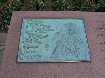 Khalil Gibran in front of Trinity Church - Boston - United States