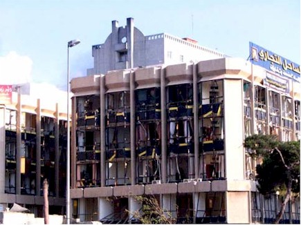 A bombed out building in the municipality of Ghobeiry.