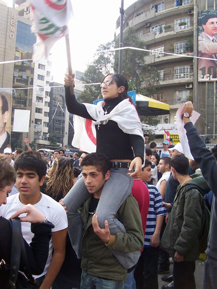 Protests at Sassine (Gebran Tueni)