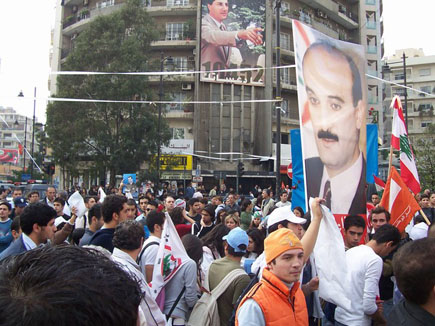 Protests at Sassine (Gebran Tueni)