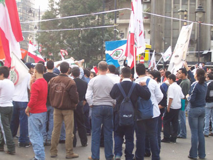 Protests at Sassine (Gebran Tueni)