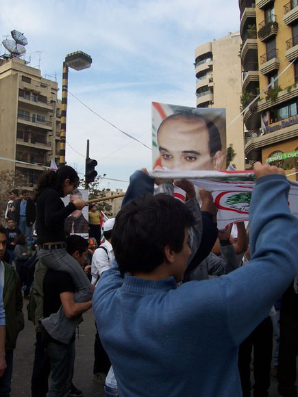 Protests at Sassine (Gebran Tueni)