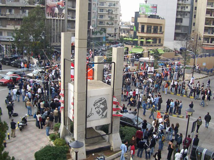 Protests at Sassine (Gebran Tueni)