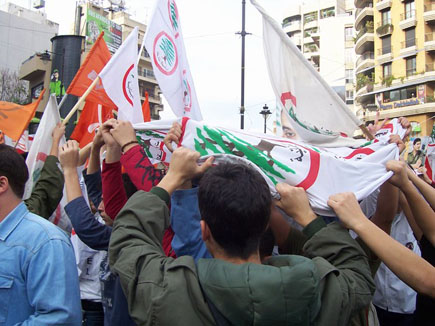 Protests at Sassine (Gebran Tueni)