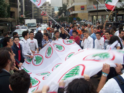 Protests at Sassine (Gebran Tueni)