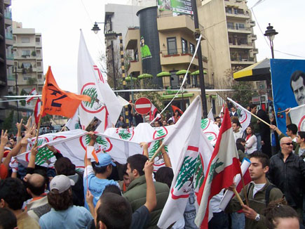 Protests at Sassine (Gebran Tueni)