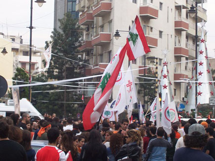 Protests at Sassine (Gebran Tueni)