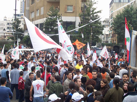 Protests at Sassine (Gebran Tueni)