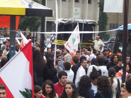 Protests at Sassine (Gebran Tueni)