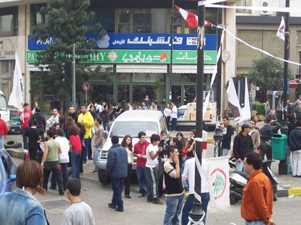 Protests at Sassine (Gebran Tueni)