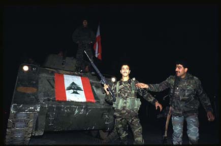 Beyrouth Soldats Manifestations (Lebanon 1989-1991)