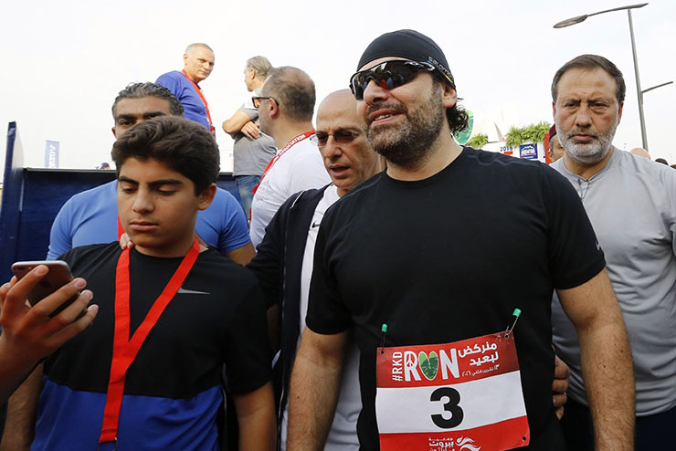 Le Premier ministre Saad Hariri lors de la 14e édition du marathon de Beyrouth