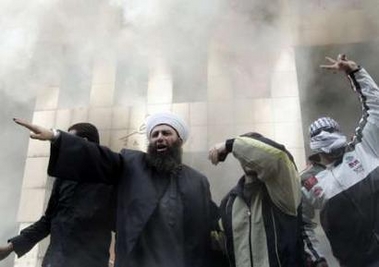 Beirut Palestinians Demonstrators set fire to Danish consulat