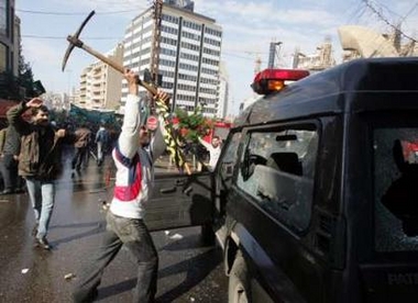 Beirut Palestinians Demonstrators set fire to Danish consulate