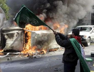 Beirut Palestinians Demonstrators set fire to Danish consulate