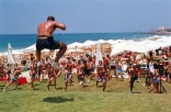 Aerobics class at la guava beach in rmeileh