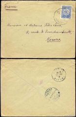 Lebanon (Turkish Post Offices) 1910 envelope to France