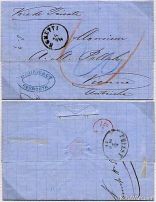 Austrian Levant 1871 Stampless envelope to Austria
