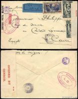 Lebanon 1940 Censored envelope to Egypt
