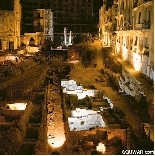 The ruins at night