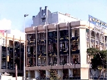 A bombed out building in the municipality of Ghobeiry.