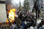 Beirut Palestinians Demonstrators set fire to Danish consulat