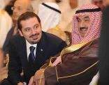 Kuwaiti Prime Minister Sheikh Nasser Al-Mohammad Al-Ahmad Al-Jaber Al-Sabah and Lebanese Prime Minister Saad Al-Hariri