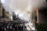 Beirut Palestinians Demonstrators set fire to Danish consulat