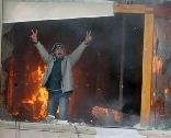 Beirut Palestinians Demonstrators set fire to Danish consulat