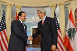 Secretary Kerry Shakes Hands With Former Lebanese Prime Minister Saad Hariri